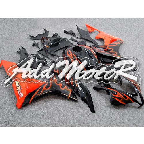 Injection molded fit 2007 2008 cbr600rr 07 08 orange flames black fairing 67n47