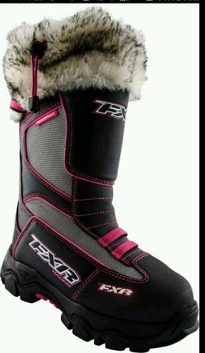 New fxr-snow excursion womens fur lining boots, black/fuchsia-pink, womens- 8