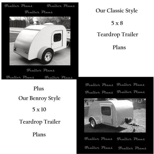 (2) sets of teardrop trailer plans w/instructions &amp; materials list. 5x8 &amp; 5x10
