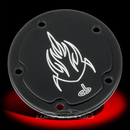 Carl brouhard designs lefty points cover, black for 99-newer twin cam harleys