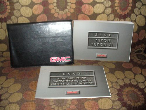 2002 02 gmc yukon &amp; yukon xl owners manual with case 111