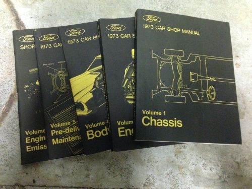 1973 ford car shop manuals 1,2,4,5,+6 auto restoration engine chassie body