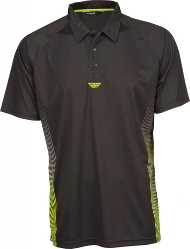 Fly racing 352-31882x polo shirt black/hi-vis 2x