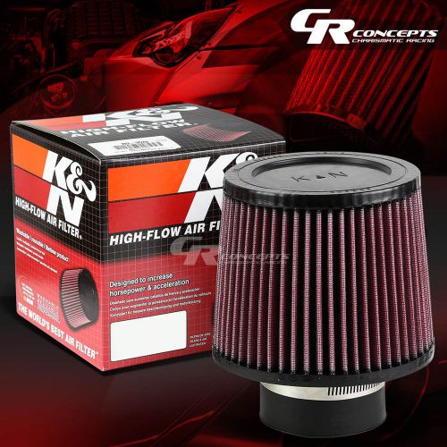 K&amp;n kn round tapered 3&#034;rubber flange air intake filter+clamp 5&#034;height ru-3570