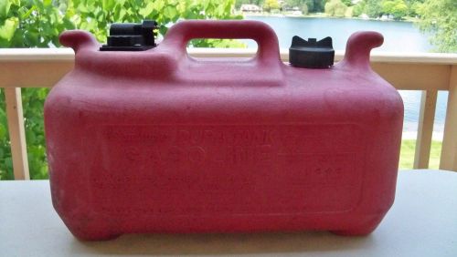 Omc  dura-tank outboard 6 gallon gas tank w/gauge used usa red poly