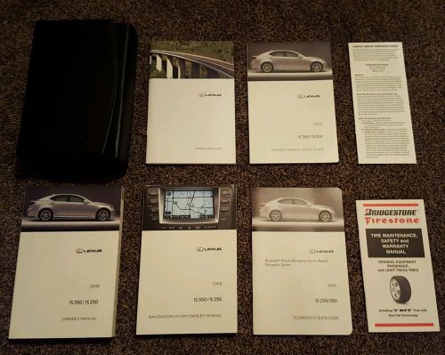 08 2008 lexus is 250 350 awd 2wd owners owner&#039;s w/ navigation nav manual set oem