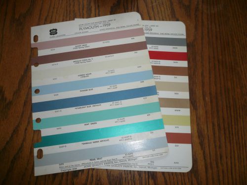 1959 plymouth acme color chip paint sample