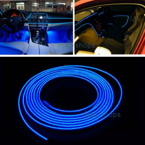 2m 12v el wire skyblue cold light neon lamp atmosphere unique decor for ford #