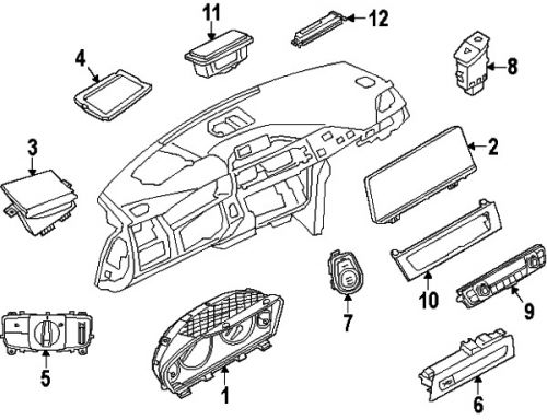 Bmw 64119287336 genuine oem dash control unit