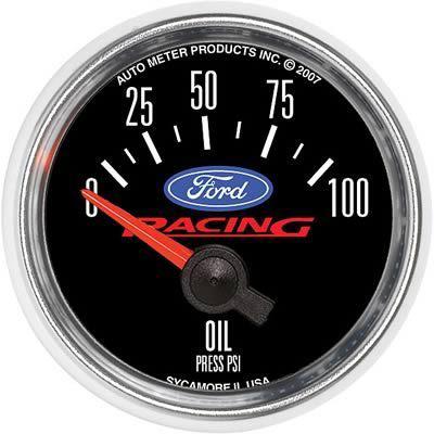 Autometer ford racing electrical oil pressure gauge 2 1/16" dia black face