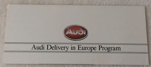 1986 brochure audi delivery in europe program prices original dealer spec detail