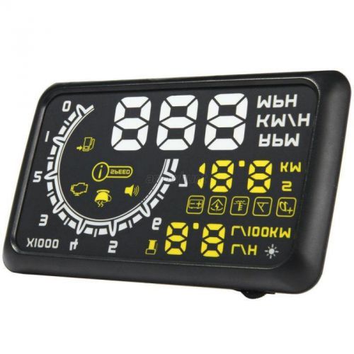 5.5&#039;&#039; universal w02 car obdii hud fuel overspeed warning head up display system