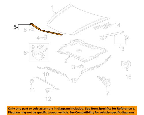 Honda oem 08-12 accord hood-front seal 74148ta0a00