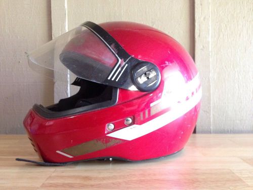 Vintage bieffe b-85 full face motorcycle helmet w/ visor red medium/ 58