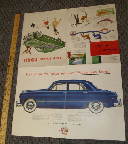 1949 ford large original color brochure 18 x 24 in german - genuine ford