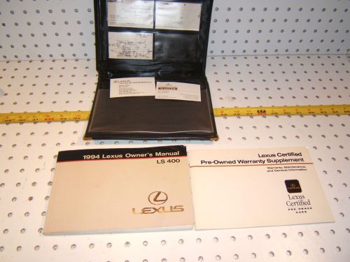 Lexus ls400 1994 owners 1 set of  2 manuals and leather black lexus oem 1 case