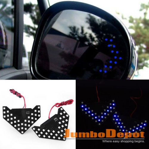 Blue 33smd sequential led arrows mirror blinker light for chevy silverado tahoe