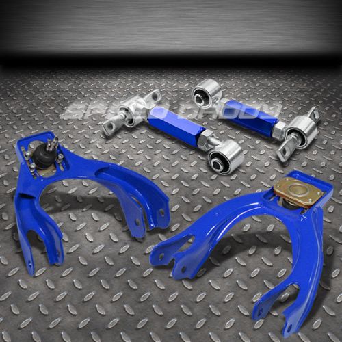 Blue front+rear camber control suspension kits/arm 92-95 civic eg/ek/integra dc2