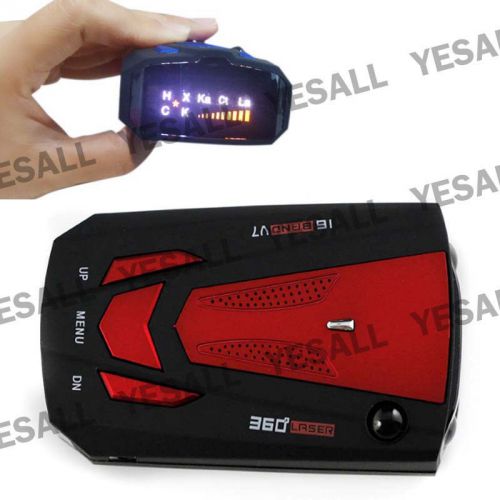 Car gps radar detector laser 16 band vg-2 v7 led display 360 degree speed safety