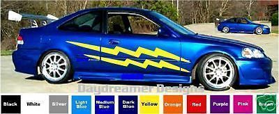 Lightning bolt racing stripes / vinyl car graphics decal - sticker kit