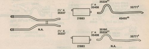 1969-1970 ford galaxie, ltd/mercury dual exhaust system, aluminized 429 c.i.