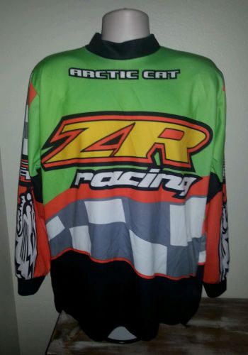 Arctic cat zr racing green longsleeve jersey shirt men&#039;s large snowmobile atv