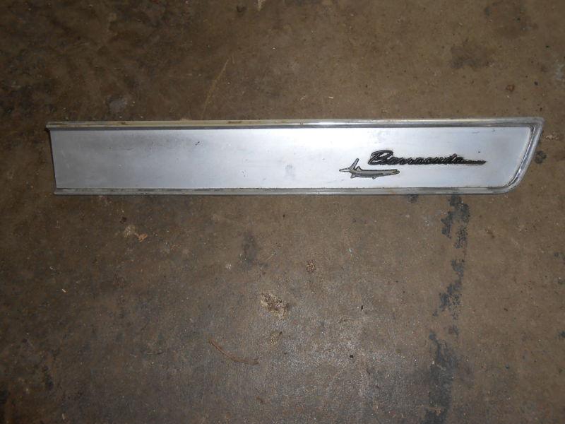 1968 plymouth barracuda cuda dash glovebox door fish trim emblem