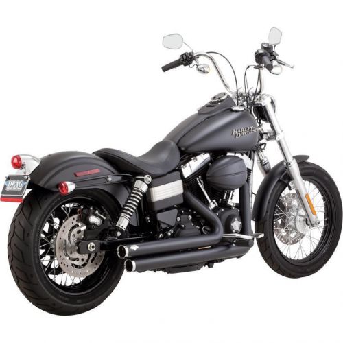 Vance &amp; hines 47935 black big shots staggered exhaust harley dyna 2012-2016