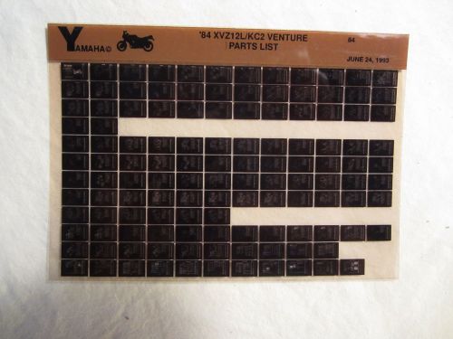 1984 yamaha motorcycle xvz 12 l kc2 venture microfiche parts catalog xvz12l