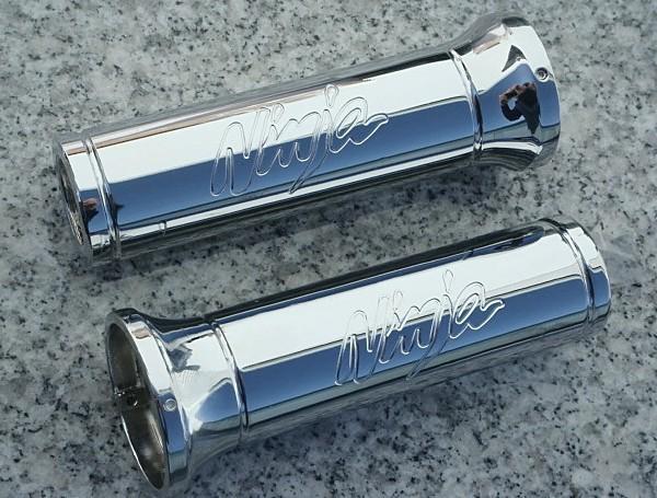 Kawasaki ninja 250 500 zx6 zx6r zx7 zx7r zx9 zx9r zx10 zx10r chrome billet grips