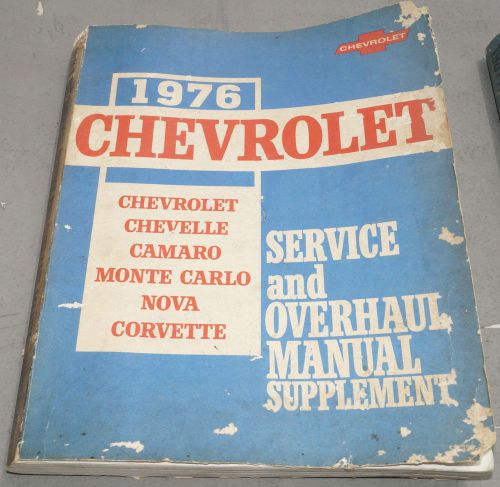 1976 chevy camaro corvette monte carlo nova service shop manual supplement