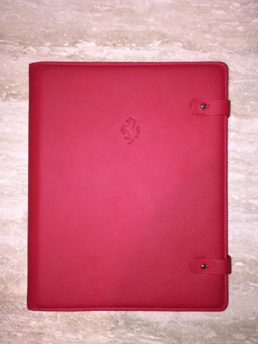 Ferrari leather owner&#039;s binder red agenda manual journal.  best price!