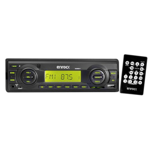 Black enrock ekmrb11 indash boat marine mp3 usb sd am/fm media receiver +remote