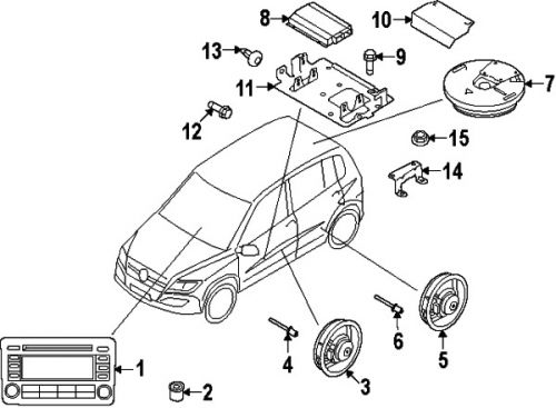 Volkswagen wht005353 genuine oem rear dr speaker rivet