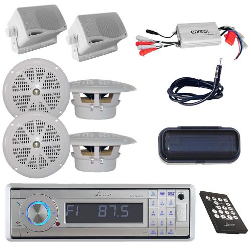 Silver cd/mp3/usb/sd am/fm radio w/bluetooth 6x speakers,800w amp and cover