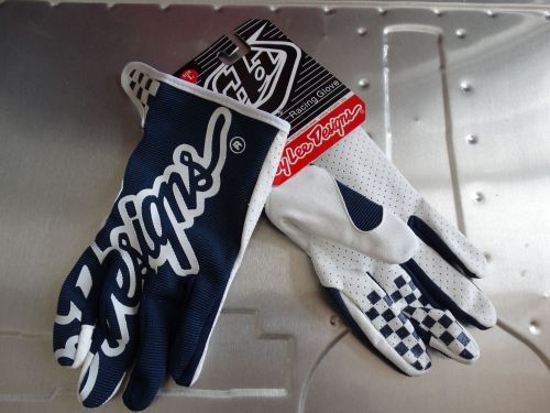 Troy lee designs pro mx motocross racing riding sports gloves size l navy blue