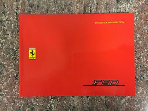 Ferrari f50 consumer information booklet