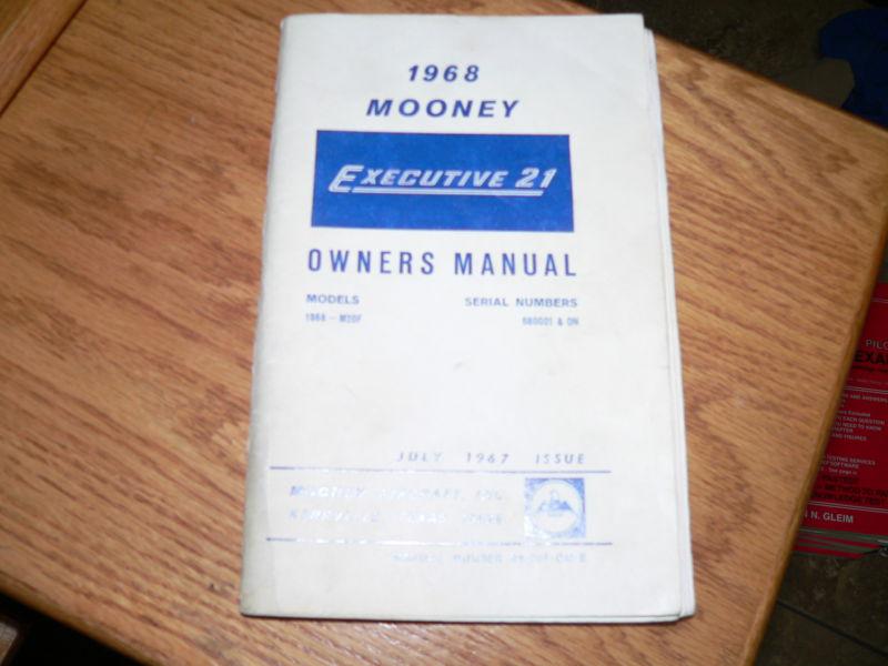 1968 mooney executive 21 owner's manual 1968-m20f