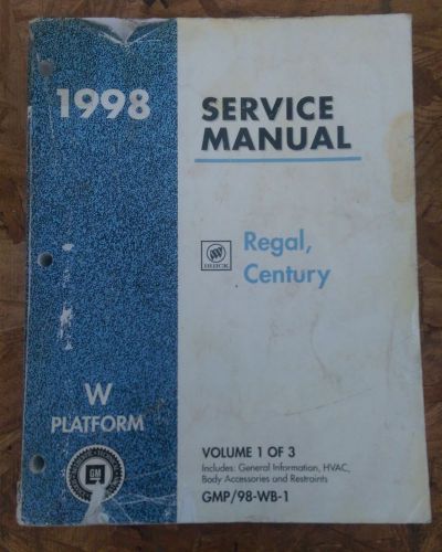 Gm service manual; 1998 buick regal / century - complete set!