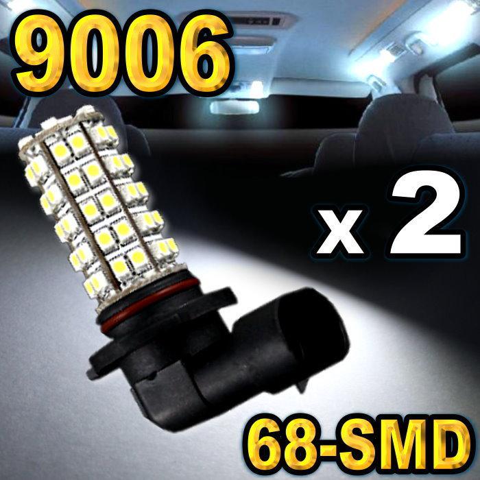 2x 9006 white super bright 68-smd led driving fog lights 9012 hb4