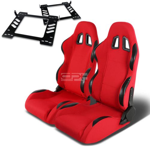 Type-4 racing seat red pvc+silder/rail+for 07-14 jeep wrangler 4-dr bracket x2