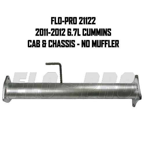 Flo-pro 21122 4&#034; dpf delete race pipe no muffler 2011-2012 cummins cab &amp; chassis