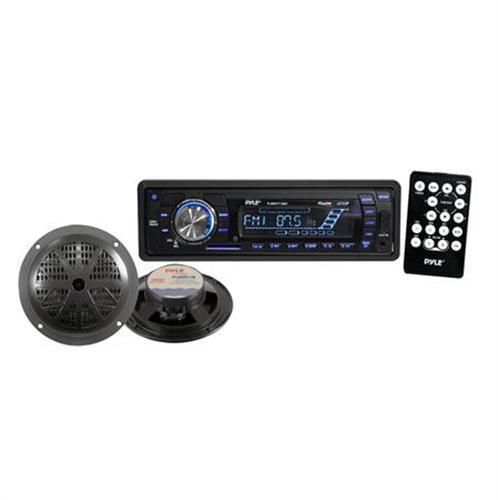 New pyle plmrkt12bk in-dash marine am fm pll tuning radio w/ usb sd/mmc reader