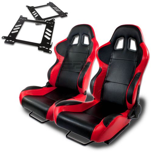 Type-4 racing seat black red pvc+silder/rail+for 99-07 focus mark 1 bracket x2