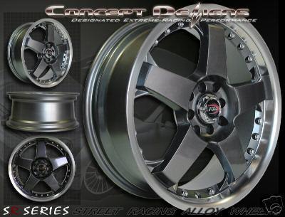 17" evoke™ f1 style wheels rims universal 10h /5 lug gunmetal new