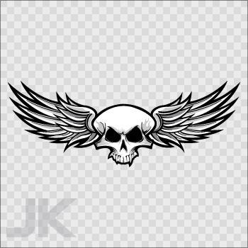 Decal stickers skull skulls wing wings helmet motorbike tank 0500 ab472