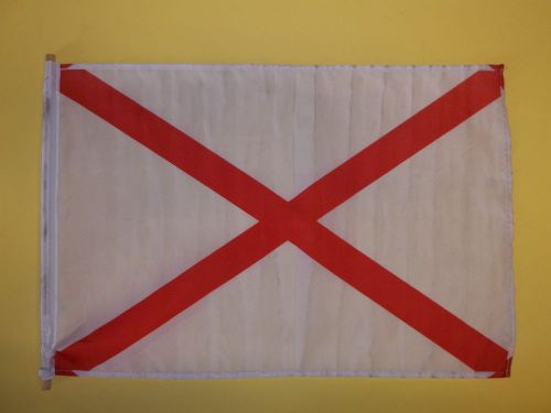 2 alabama utv side x side motorcycle safety flag 12&#034;x18&#034; fits 1/4, 5/16 pole