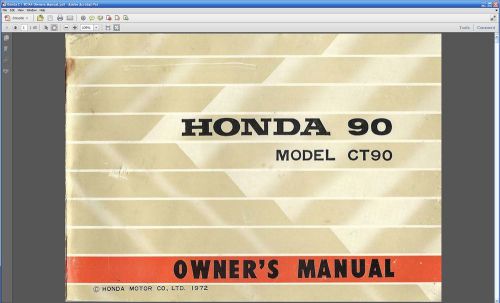 Honda 1972 1973 ct90 k4 owners manual pdf trail 90 owner&#039;s maintenance trail 90