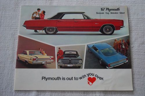 1967 plymouth fury belvedere barracuda valiant brochure dealer booklet, mopar