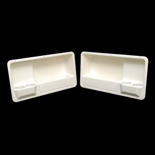 Ssi off white plastic boat storage coaming box / panel w/ cupholders 49260112